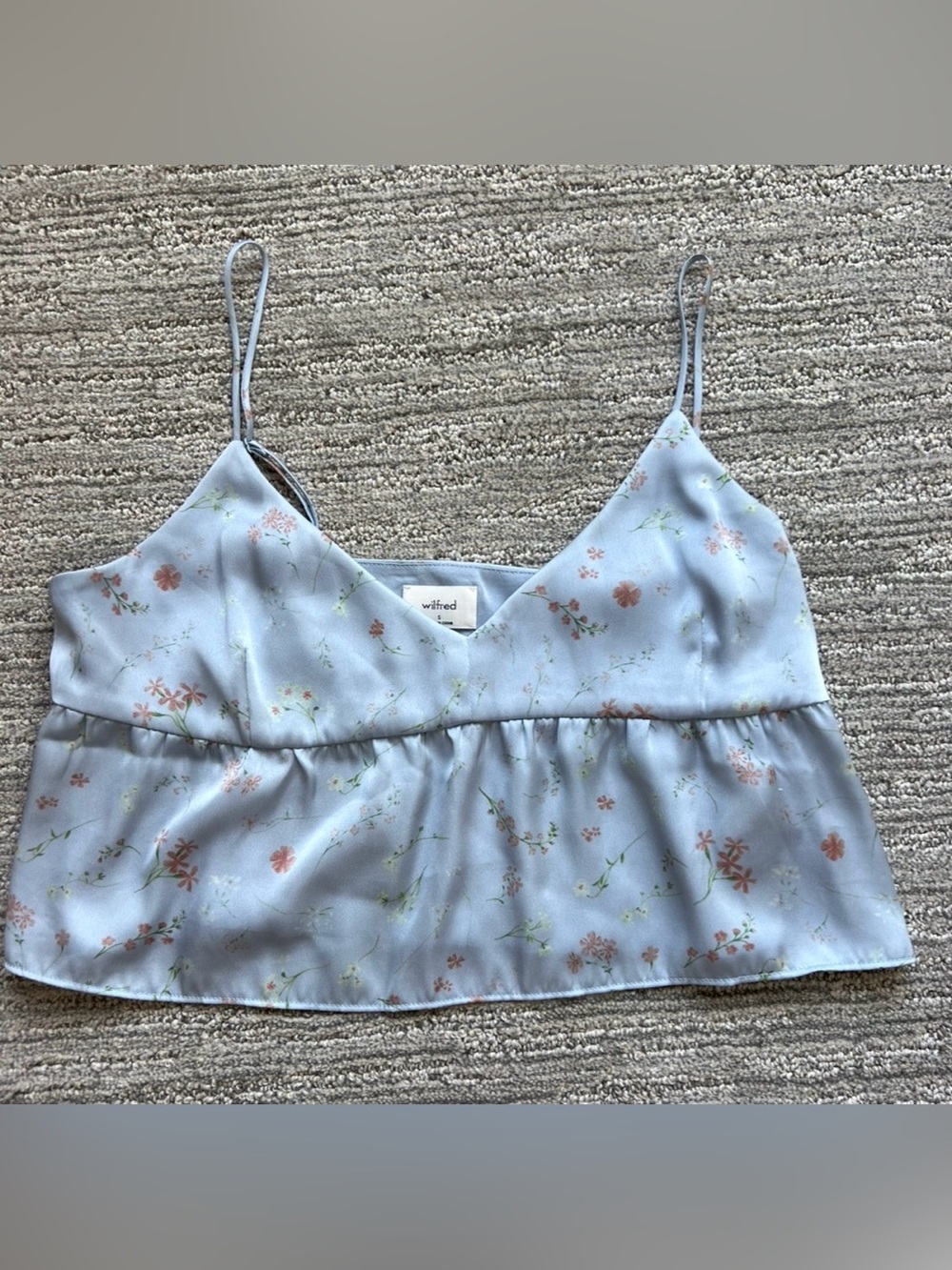 Wilfred Little Moon Light Blue Floral Spaghetti Strap Camisole